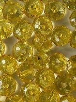 Rondela Cristal Acrílico/ Amarelo Escuro Transparente 10mm aprox.2000 peças 500g