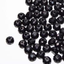 Rondela Cristal Acrílico/Preto - 8mm aprox. 2000pçs 500g Rondela Cristal Acrílico/Preto - 8mm aprox. 2000pçs 500g