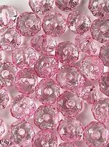 Rondela Cristal Acrílico/ Rosa Transparente 8mm aprox.200 peças 50g
