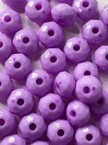 Rondela Cristal Acrílico/ Roxo 10mm aprox.100 peças 50g