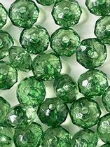 Rondela Cristal Acrílico/ Verde transparente 10mm aprox.100 peças 100g