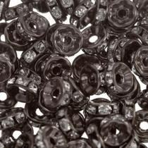 Rondela Rondelle de Strass 8mm Chumbo - 500 unidades Rondela Rondelle de Strass 8mm Chumbo - 500 unidades