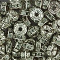 Rondela Rondelle de Strass 8mm com 500 unidades - Prata