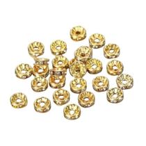 Rondela Rondelle de Strass Dourado 8mm com 1000 unidades