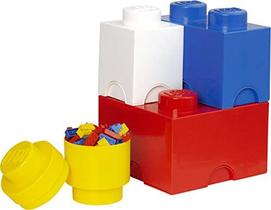 Room Copenhagen, Lego Storage Brick Multipack - Inclui 4 tijolos empilháveis - 4 peças, cores clássicas
