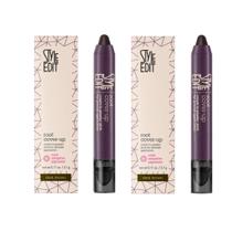 Root Touch Up Stick STYLE EDIT para cabelo castanho escuro, pacote com 3 ml e 2