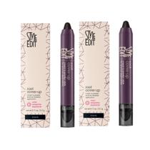 Root Touch Up Stick STYLE EDIT para cabelos pretos, pacote com 3 ml e 2