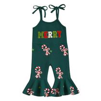 Ropa de Una Pieza Navideña para Niña Pequeña Rarjuiey con Estampado de Bastón de Caramelo, Talla 5-6 Años