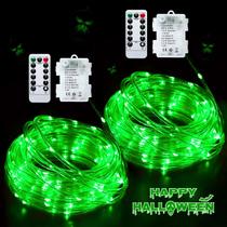 Rope Lights JMEXSUSS, operado por bateria, 10 m, 100 LED, verde, pacote com 2 unidades Rope Lights JMEXSUSS, operado por bateria, 10 m, 100 LED, verde, pacote com 2 unidades
