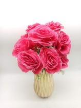 Rosa Artificial Buque Com 6 Flor Marsala Creme Azul Salmão Laranja Roxo Pink