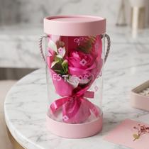 Rosa Artificial Elegante Romântica Cor Sortida Rosa ou Vermelho Com Embalagem Transparente Rosa Artificial Elegante Romântica Cor Sortida Rosa ou Vermelho Com Embalagem Transparente
