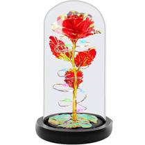 Rosa Artificial Fvawe Galáxia de Cristal com Iluminação em Domo Rosa Artificial Fvawe Galáxia de Cristal com Iluminação em Domo