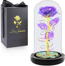 Rosa artificial Fvawe Galaxy Crystal Light Up Purple Rosa artificial Fvawe Galaxy Crystal Light Up Purple