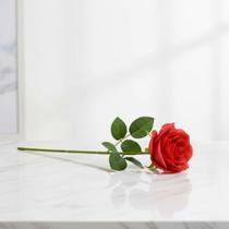 Rosa Artificial Vermelha 38cm Haste Longa Decorativa