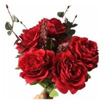 Rosa Borbon Planta Artificial em Plástico 50cm - H8 Rosa Borbon Planta Artificial em Plástico 50cm - H8