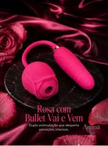 Rosa com Bullet Vai e Vem Pink Recarregável USB Sugadora com Movimento