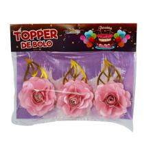 Rosa de Papel 3D Para Decoração de Bolo Nº2 - TOPPER DE BOLO