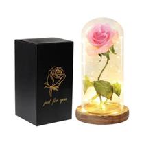 Rosa Eterna A Bela e a Fera - Flor Artificial com Capa de Vidro - Presente de Aniversário