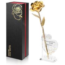 Rosa mergulhada em ouro Anthonic Real 24K Gold Rose com caixa de presente Rosa mergulhada em ouro Anthonic Real 24K Gold Rose com caixa de presente