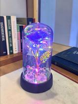 Rosa Metalizada com Ursinho Na Cúpula Led Luminária Redoma