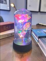 Rosa Metalizada Na Cúpula Led Luminária Redoma Encantada