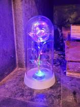 Rosa Mística Na Redoma Com Leds Fio De Fada