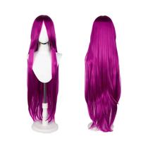 Rosa Roxo 100cm Longo Reto Peruca Cosplay Com Franja Peruca Sintética Para Festa Feminina Dia Das