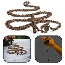 Rosário com triângulo do sagrado coração de jesus e verso nossa senhora das graças