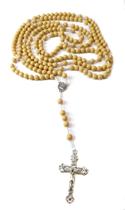 Rosário Completo Bege Com 20 Mistérios