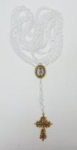 Rosário Cristal Dourado Nossa Senhora de Fátima 20 Mistérios