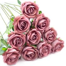 Rosas artificiais DECEED, 10 peças com hastes longas para decoração Rosas artificiais DECEED, 10 peças com hastes longas para decoração