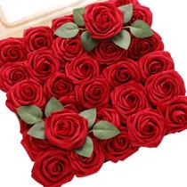 Rosas artificiais DerBlue com caule 60 unidades mais 10 folhas