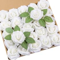 Rosas artificiais DuHouse Fake Real Touch Foam x25 brancas