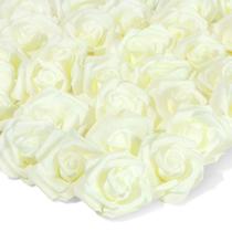 Rosas artificiais Juvale Ivory, pacote com 100 cabeças de espuma de 7,6 cm Rosas artificiais Juvale Ivory, pacote com 100 cabeças de espuma de 7,6 cm