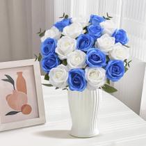 Rosas artificiais Pyopbow Real Touch 20 unidades com hastes longas