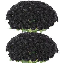 Rosas artificiais Rowfad Velvet Silk Black 60 unidades
