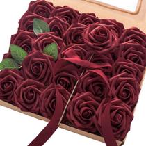Rosas de Espuma Burdeos Realistas de Flores Artificiales Floroom