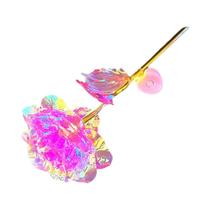 Rosas LED Revestidas Em Folha De Ouro 24K Flores Artificiais Decoração De Casamento Presente