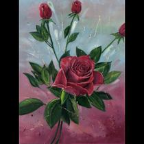 Rosas Pintura Óleo Sobre Tela - Beto Maguetas