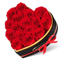 Rosas preservadas MAMAMIKO 16 em caixa de presente em forma de coração para ela Rosas preservadas MAMAMIKO 16 em caixa de presente em forma de coração para ela