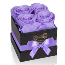 Rosas preservadas UFOREVER ROSAS em caixa duram 3-5 anos em roxo claro