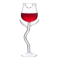 Rose Wine Glass Set Rose Flower Shape Wine Glass Creatives Rose Flower Goblet Glass For Home Party FP8 Steins de cerveja (transparente)