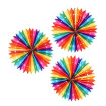 Roseta Decorativa Colorida - 3 unidades - Decoração Festa Junina - SILVER FESTAS