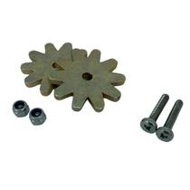 Roseta para espora 10 dentes metal par com parafuso e porca para cavalo doma passeio cavalgada vaquejada laço tambor