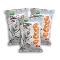 Rosquinhas Sem Glúten, Vegana Disney Leite contendo 3 pacotes de 60g cada
