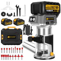 Roteador de madeira JEXUGK sem fio sem escova 21V com bateria 2x4.0Ah