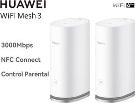 Roteador Huawei Mesh 3 Ws8100 3000mbps Wi-Fi 6 Plus Bivolt 110V/220V - 2 Unidades