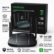 Roteador Intelbras RX 3000 WiFi 6 Dual Band até 2976 Mbps com 4 Antenas e 3 Portas Gigabit