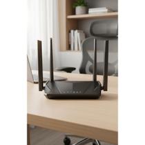 Roteador Wi-Fi 6 Dual Band Mesh Gigabit 4 Antenas Preto