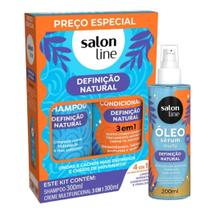 Rotina Essencial: Kit Shampoo/Creme Multy e Óleo Sérum Definição Natural Salon Line